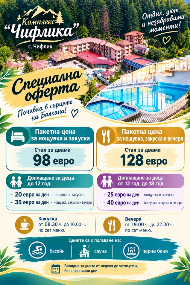 Пакет със закуска и вечеря